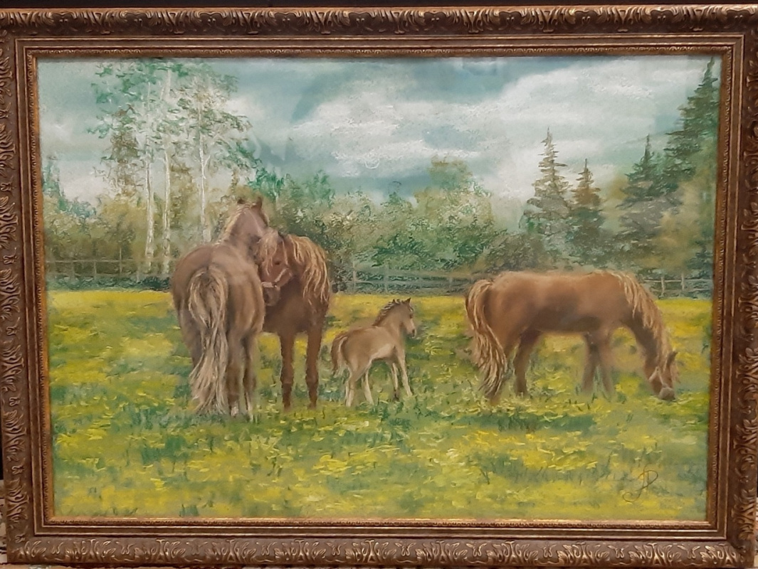 Lyudmila Alexandrovna Rossamakhina. Finnish landscape with horses