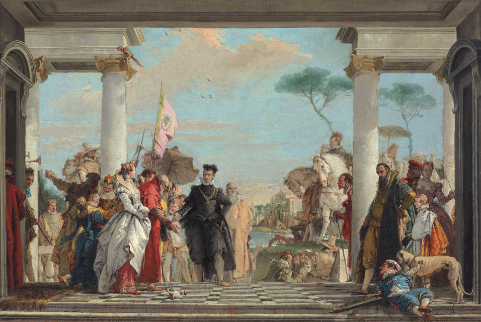 Giovanni Battista Tiepolo. Arrival of Henry III to the Villa Contarini