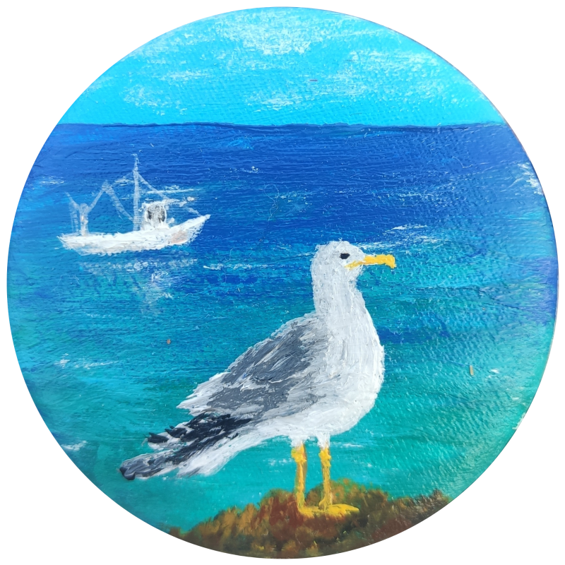 Anastasia Votinova. A seagull on the shore