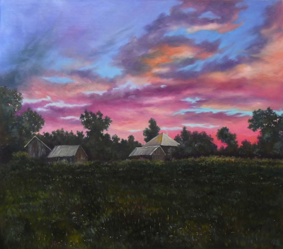 Elena Vyazemskaya. Sunset in the village