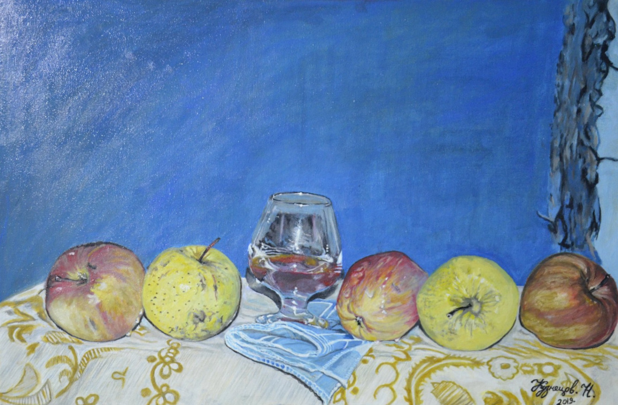 Kuznetsov.N. Apples and a glass