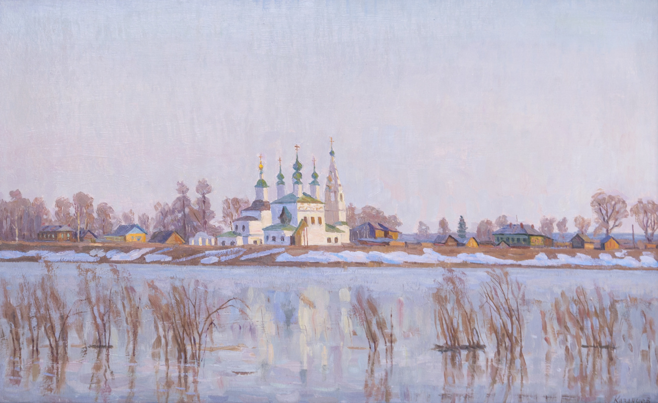Eugene Alexandrovich Kazantsev. Early spring on the Dvina. Great Ustyug.