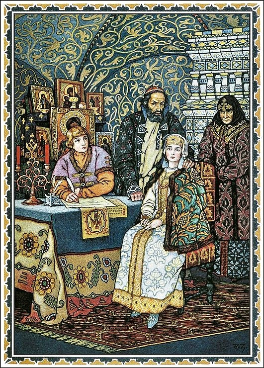 Boris Vasilyevich Zvorykin. Boris Godunov with his family. Illustration to the tragedy of Pushkin "Boris Godunov"