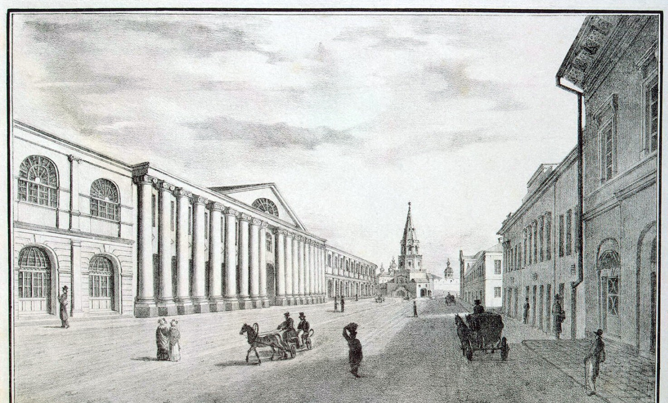 Vasily Stepanovich Turin. View of the street at Gostiny Dvor in Kazan