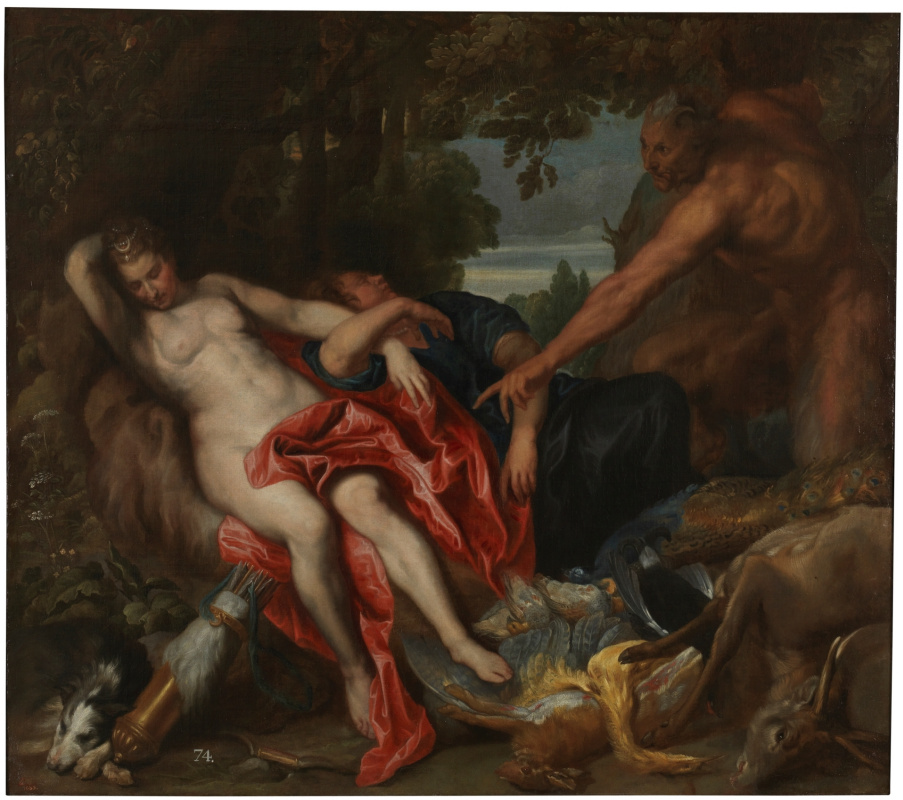 Anthony van Dyck. Diana and the nymph discovered by a Satyr