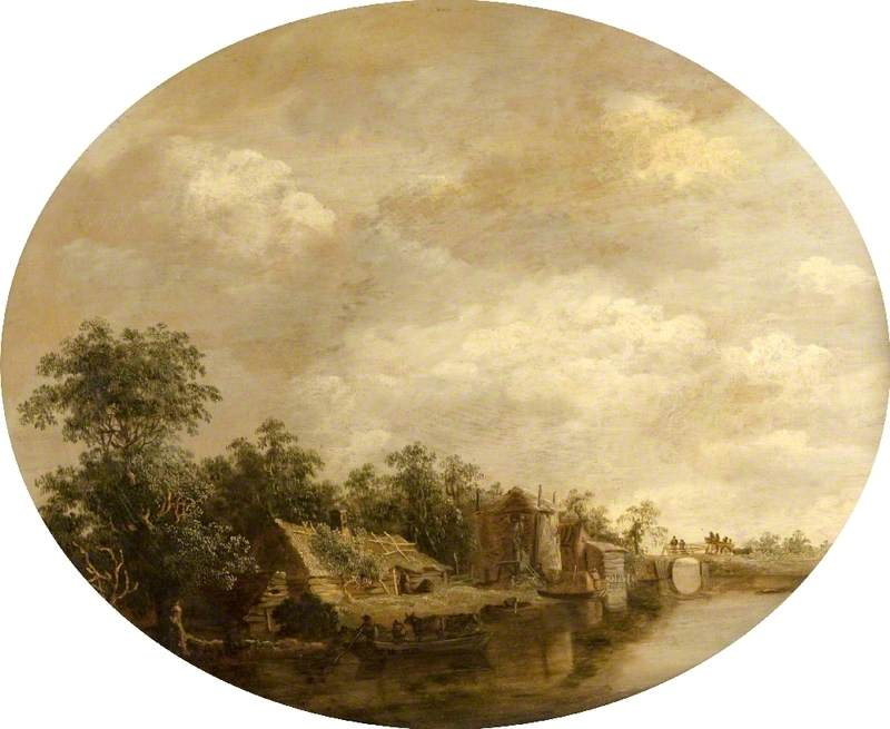 Jan van Goyen. Cottages on the channel