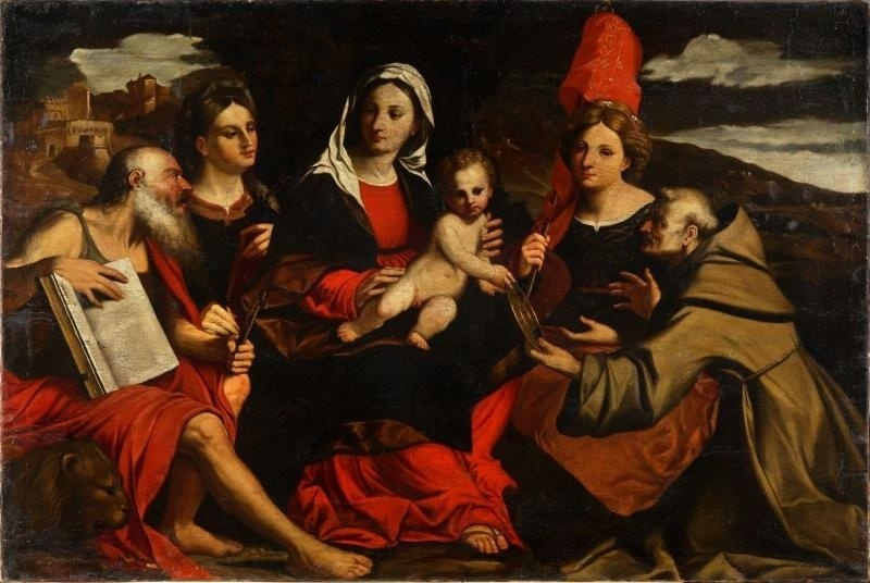 Giacomo Palma the Elder. Madonna and child with saints