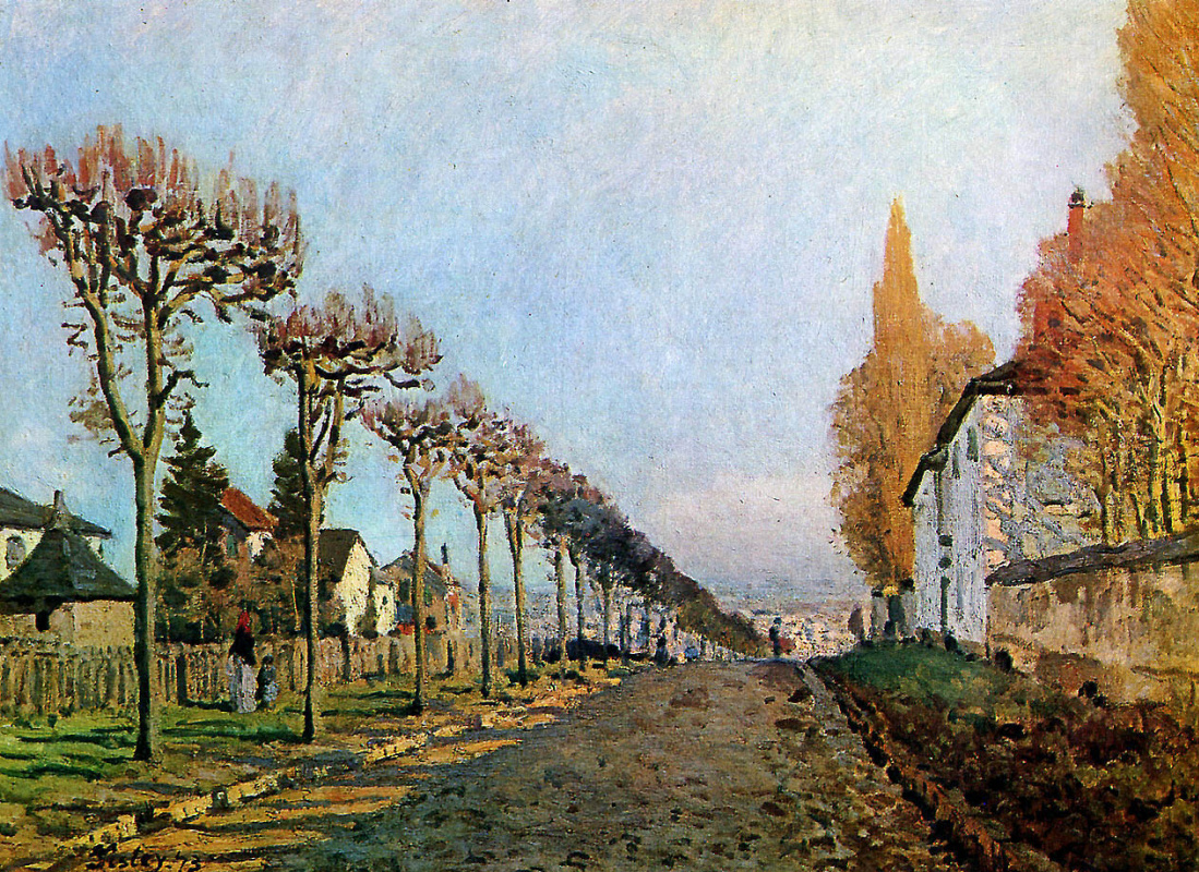 Alfred Sisley. The road to Louveciennes