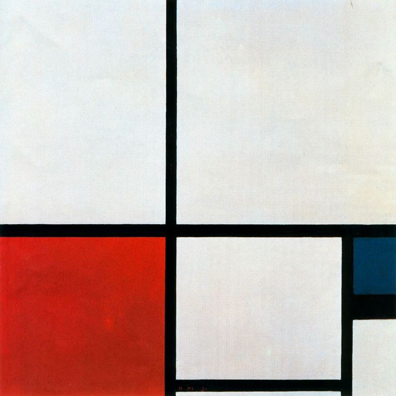 Piet Mondrian. Composition No. 1 with red and blue