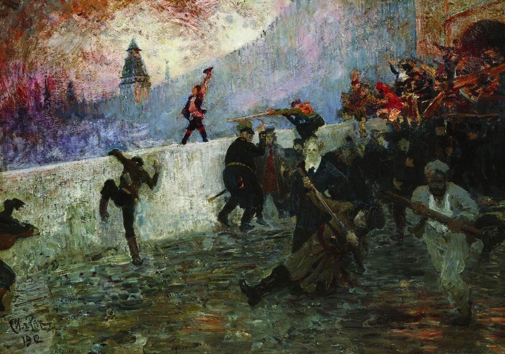Ilya Efimovich Repin. In the besieged Moscow in 1812