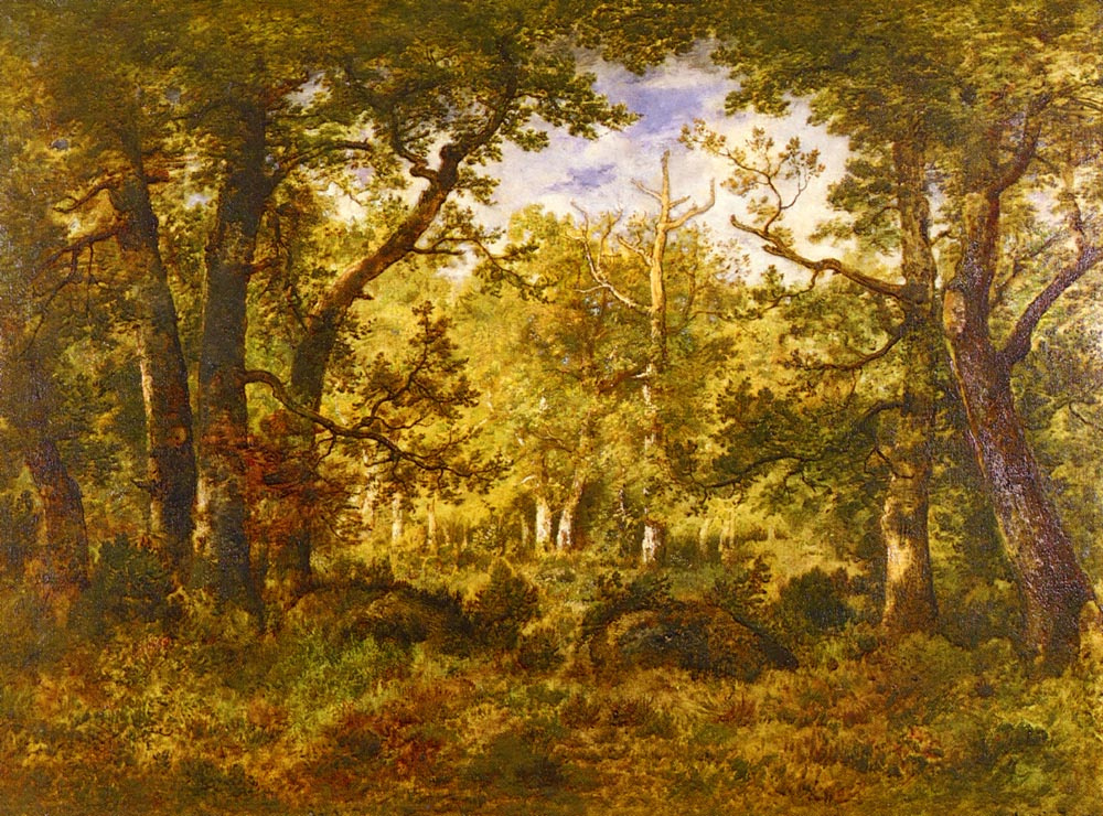 Narcisse Virgilio Díaz de la Peña. Sunny meadow in the forest in Fontainebleau