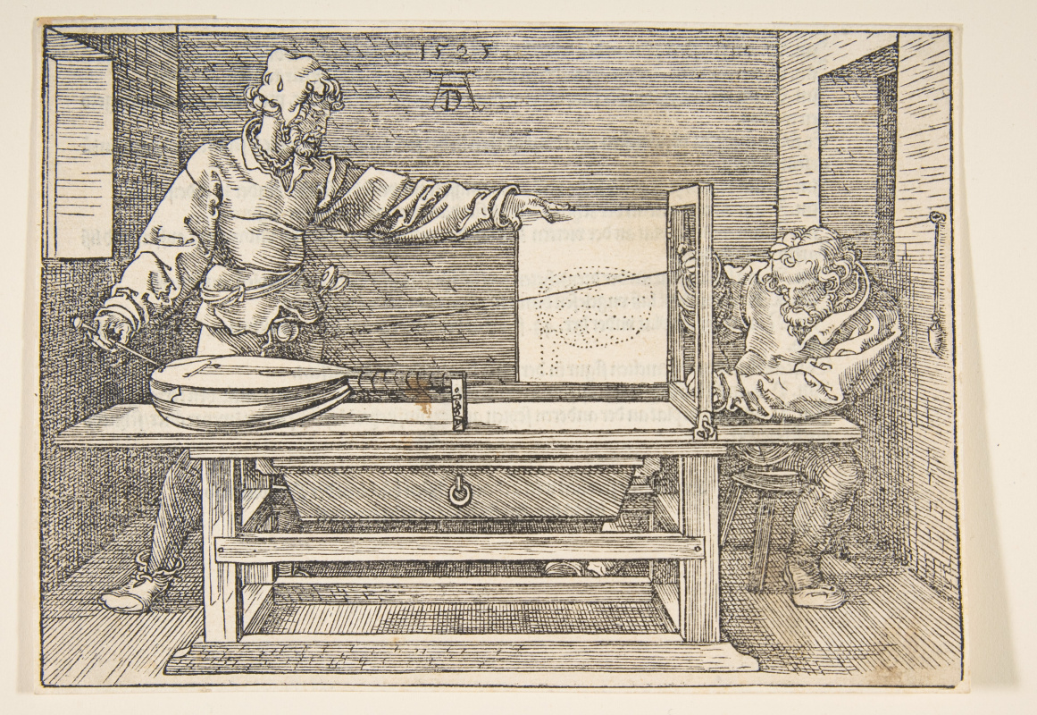 Albrecht Dürer. Artist drawing a lute