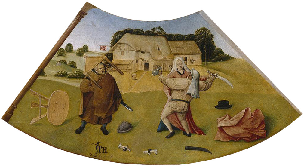 Hieronymus Bosch. La colère Sept péchés capitaux et quatre dernières choses. Fragment