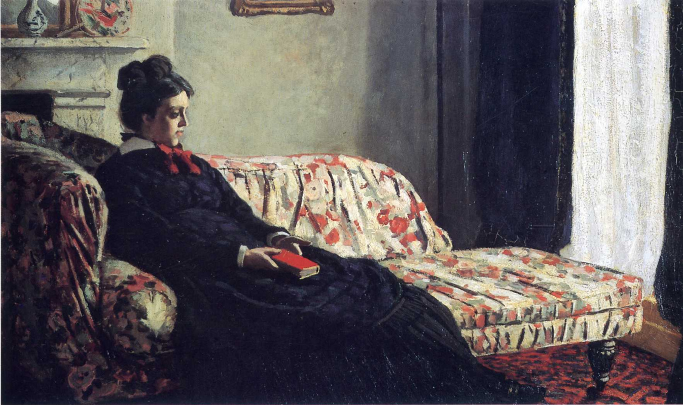 Claude Monet. Reflection. Madame Monet on the sofa