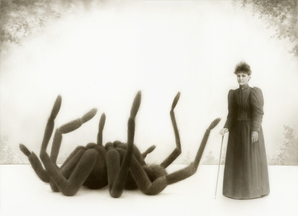 Louis Travis. Miss Emily Fowler and her giant spider