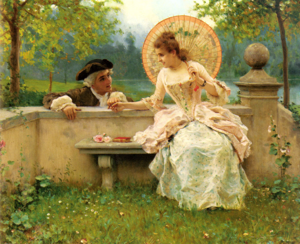 Federico Andreotti. A touching moment in the garden