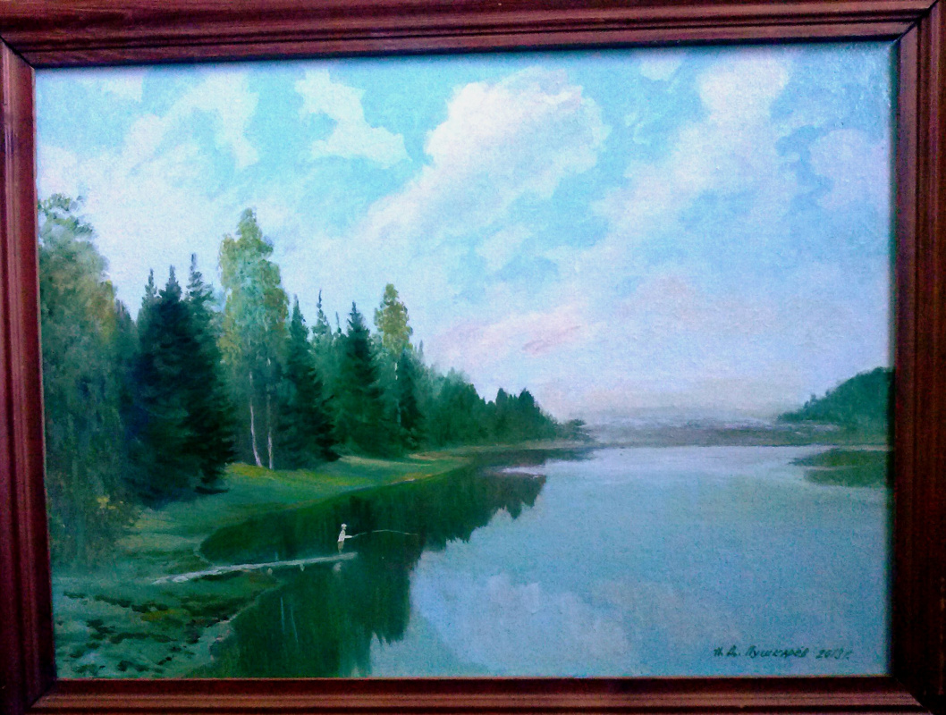 Nikolay Dmitrievich Pushkarev. Morning on the pond