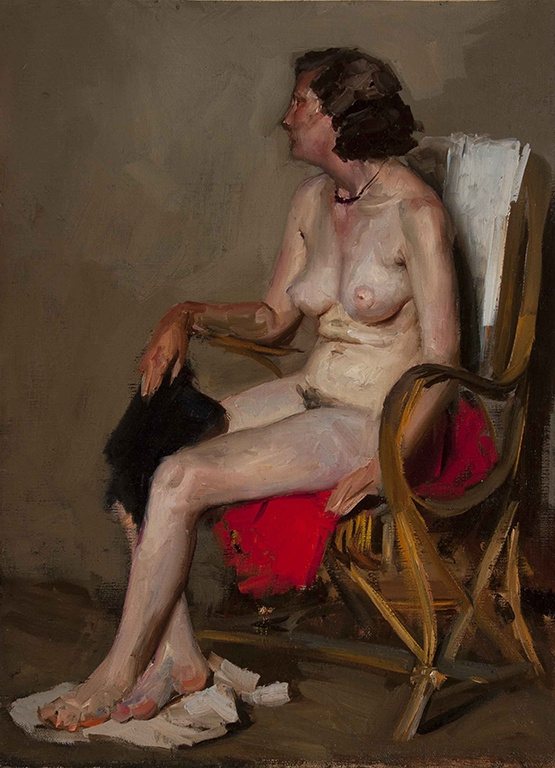 Hélium Mikhailovich Korzhev. Nu dans un fauteuil (etude)