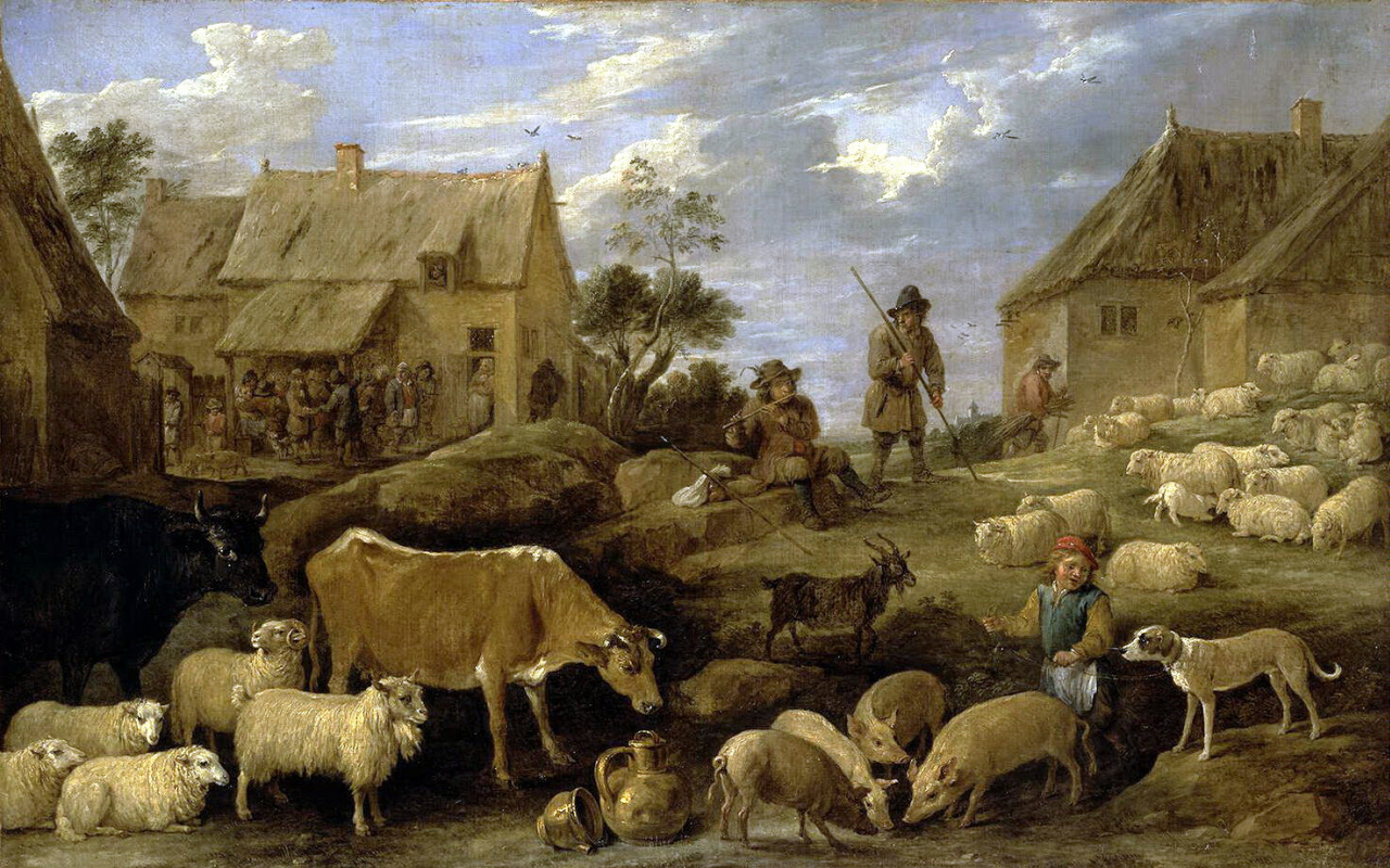 David Teniers the Younger. Landscape with shepherds and herd