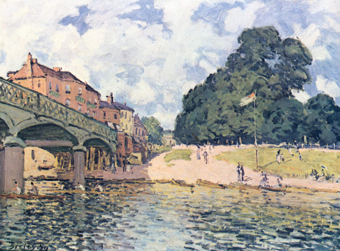 Alfred Sisley. Bridge at HAMPTON Court