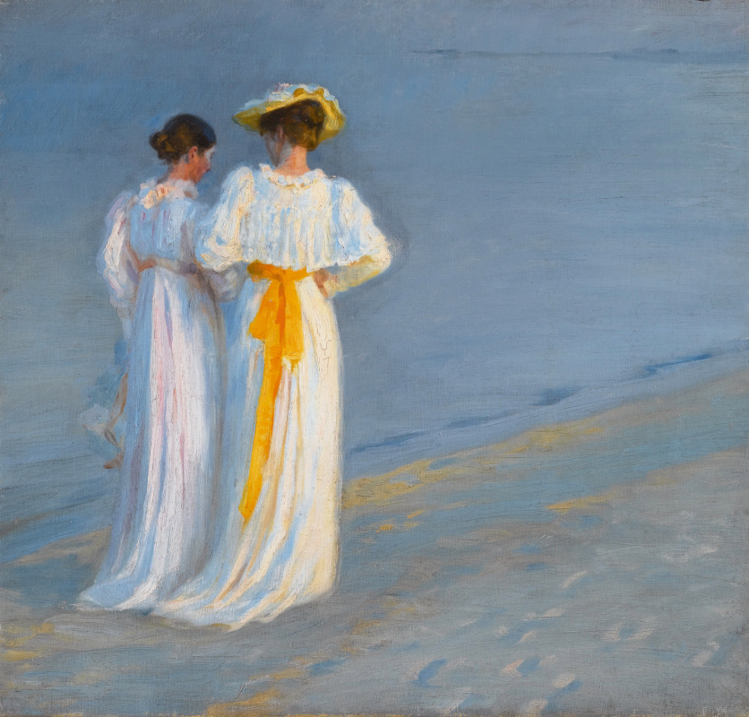 Peder Severin Krøyer. Anna Anker and Marie krøyer on the beach at Skagen