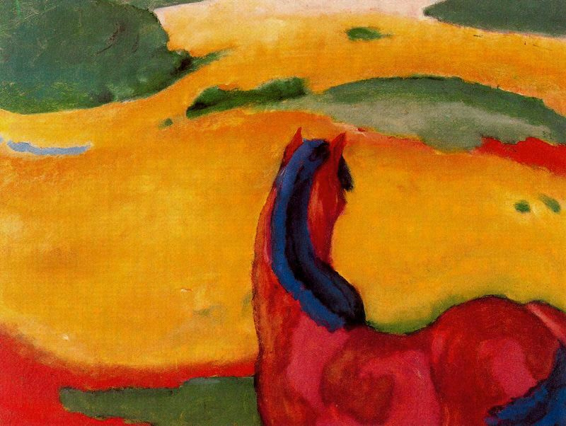 Franz Marc. 景观与一匹马