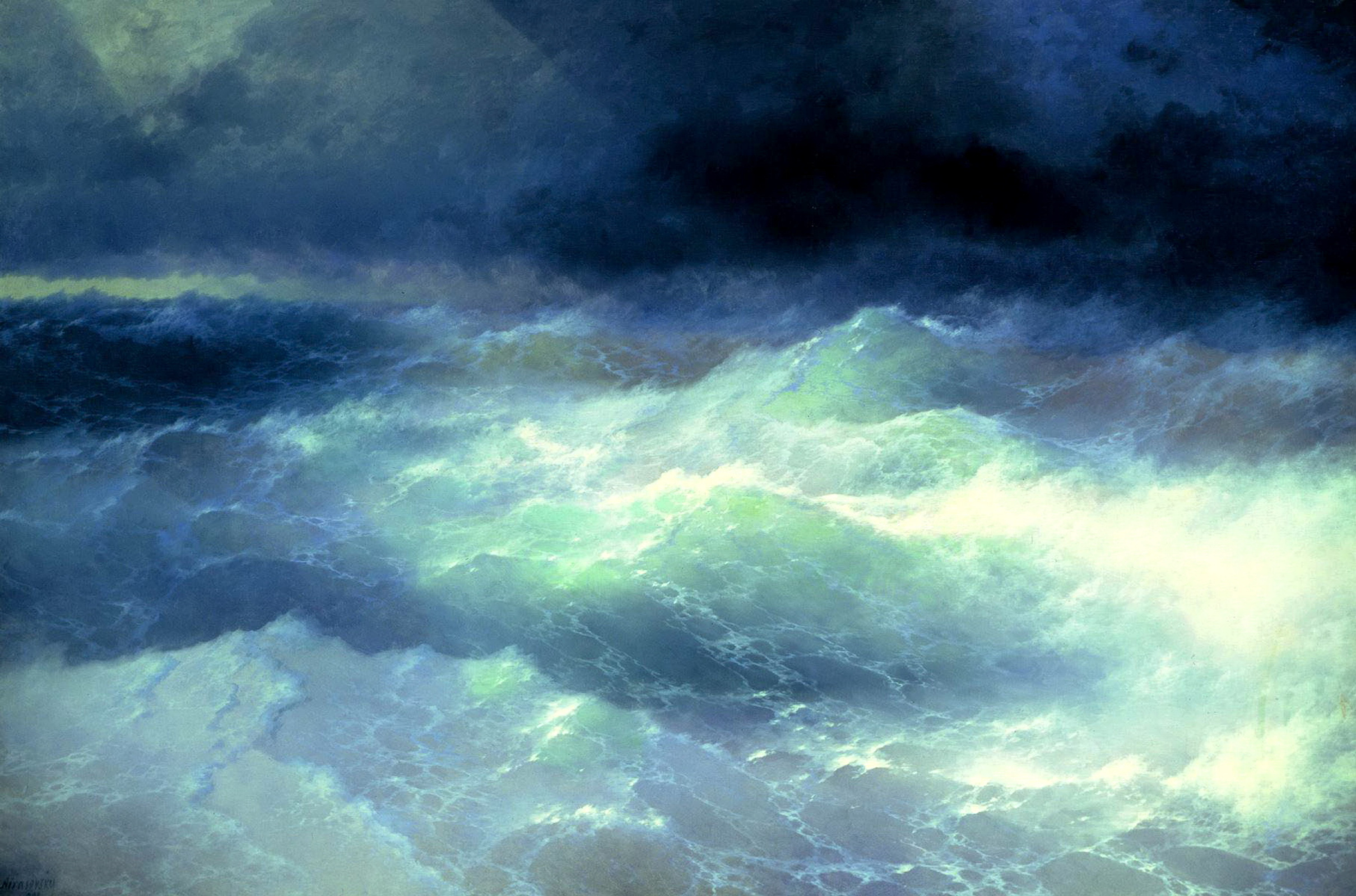 Ivan Aivazovsky Among the waves, 1898, 429×284 cm: Description of