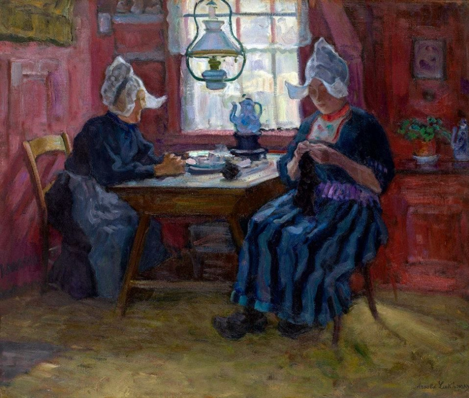 Arnold Borisovich Lakhovsky. Interior with Bretonne knitting