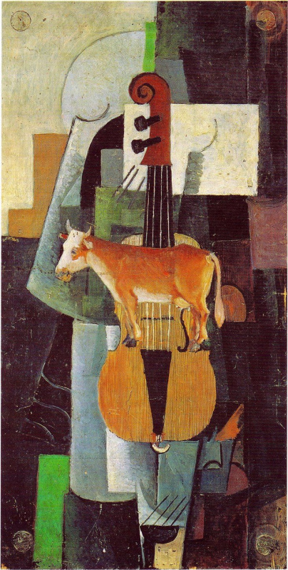 Kazimir Malevich. Cow and violin