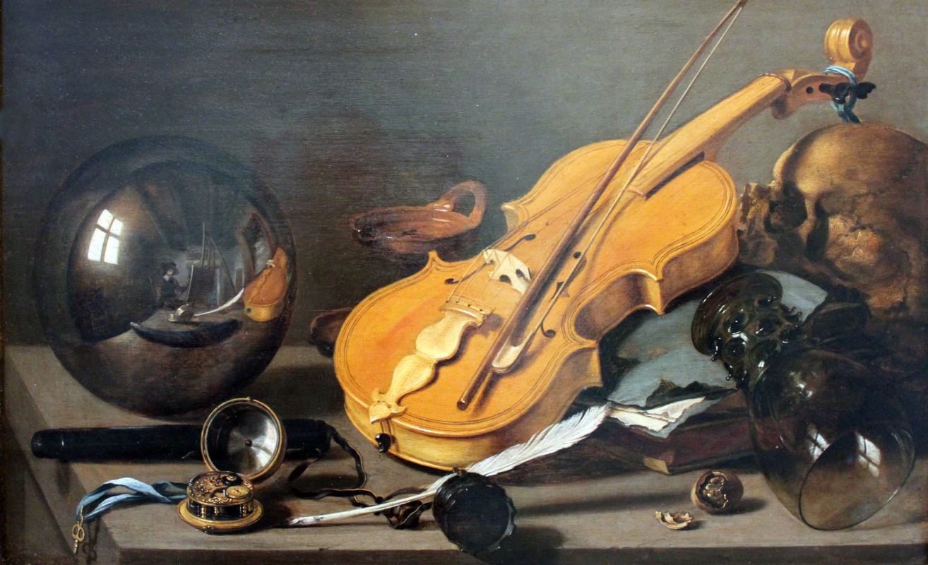 Pieter Claesz. Vanitas. Still life with violin and glass ball