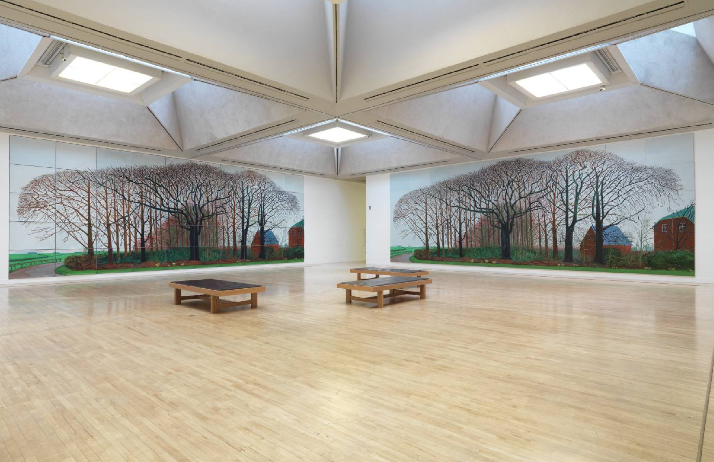 Tall trees near Warter, 2007, 1220×460 cm by David Hockney