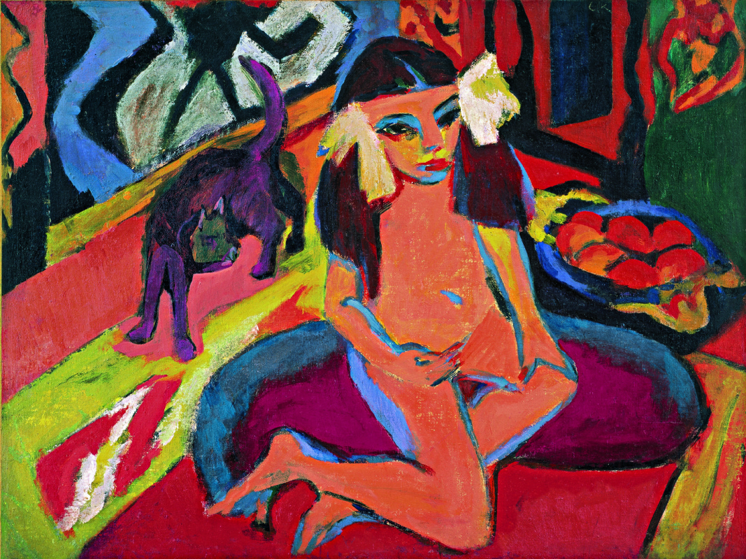 Ernst Ludwig Kirchner. Girl with cat (Franzi)