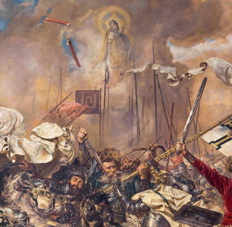 Jan Matejko. Battle of Grunwald. Fragment. The Appearance of Saint Stanislav over the Battlefield