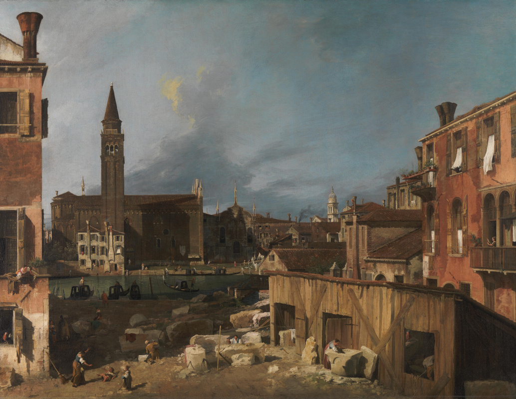 Giovanni Antonio Canal (Canaletto). Mason's yard