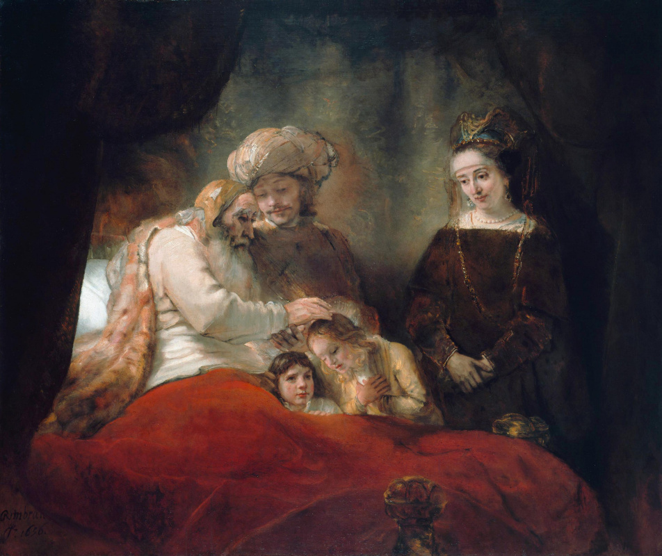Rembrandt Harmenszoon van Rijn. Jacob blesses Joseph's sons Manasseh and Ephraim