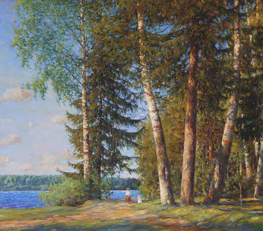 Alexander Viktorovich Shevelev. Bäume auf Волковском Bach. Öl auf Leinwand 70,4 x 80,2 cm 2009