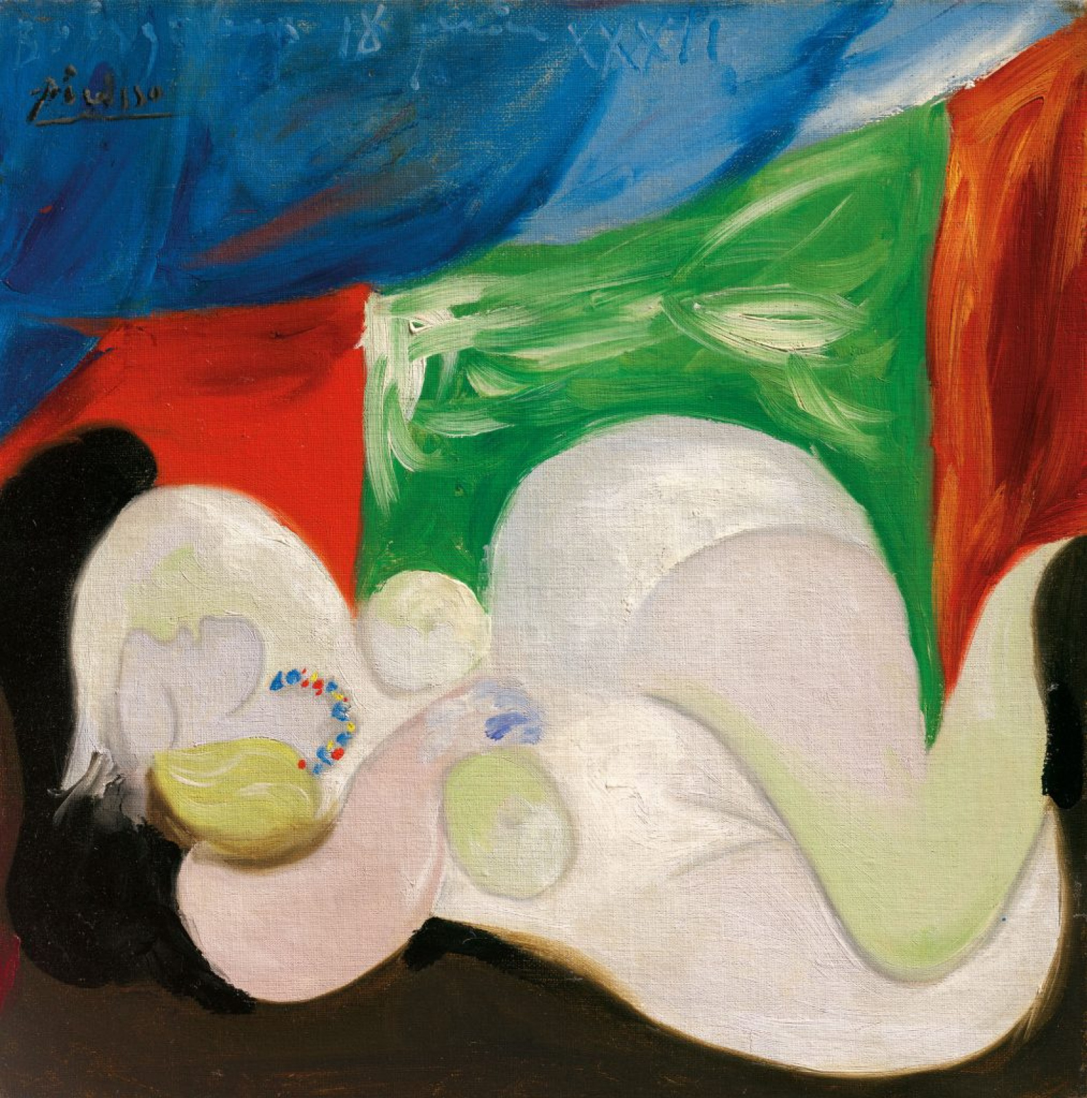 Femme nue couchée au collier, 18.06.1932, 41×41 cm by Pablo Picasso:  History, Analysis & Facts | Arthive