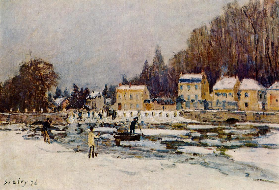 Alfred Sisley. Frozen Seine in Port Marly