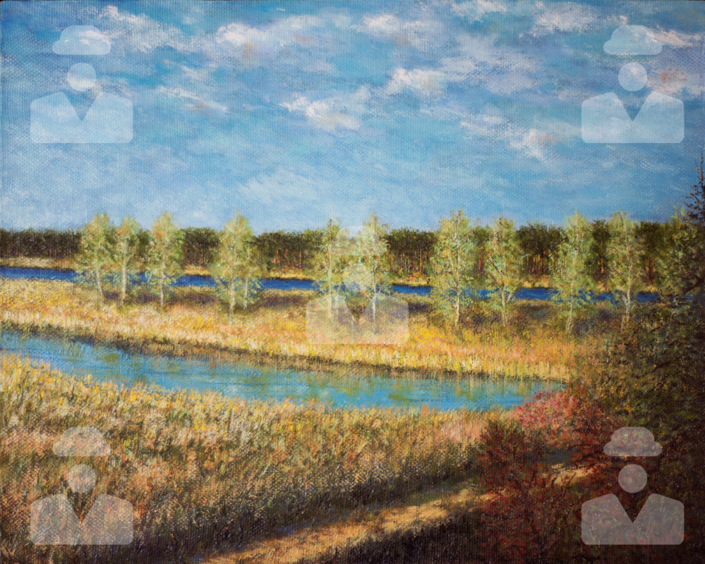 Альберт Сафіуллін. Річковий пейзаж. Травень у Юрмалі.