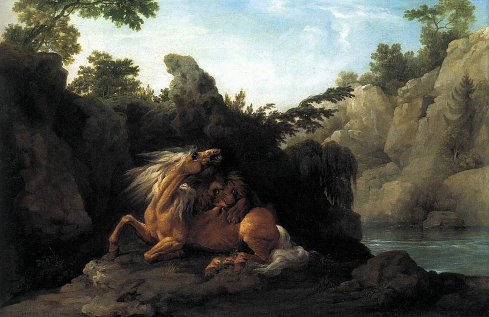 George Stubbs. The attack of a lion on a horse