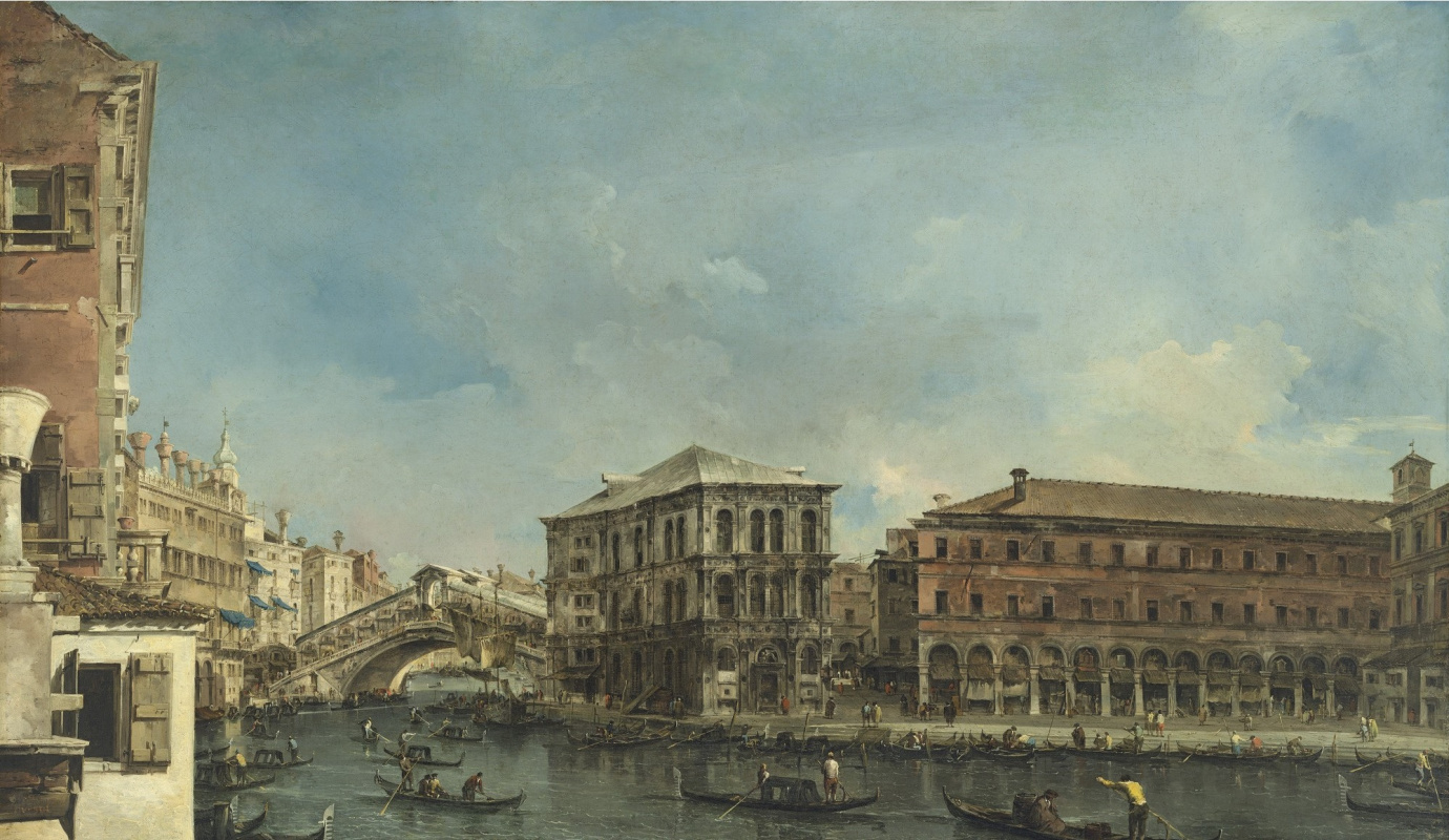 Francesco Guardi. Venice. Rialto Bridge with the Palazzo dei Kamerlingi