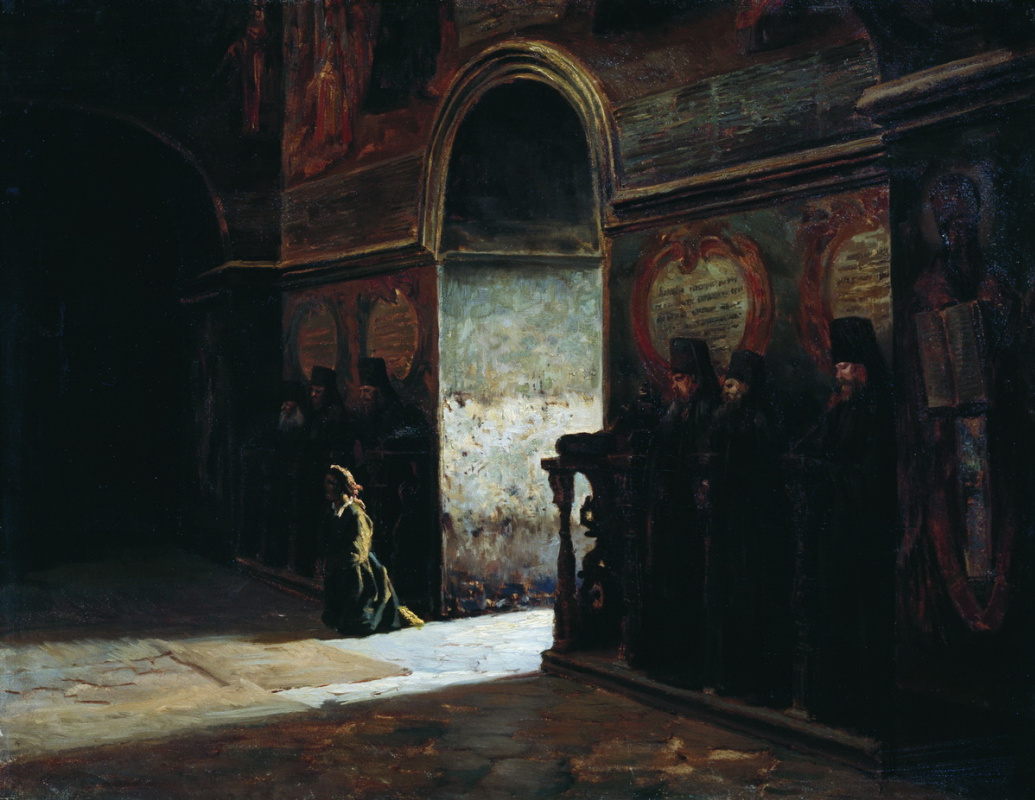 Nikolay Aleksandrovich Yaroshenko. In the monastery. 1870