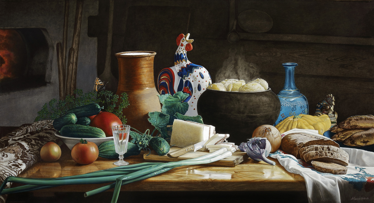 Alexander Mikhailovich Sushenok. Still Life with a Lafnik