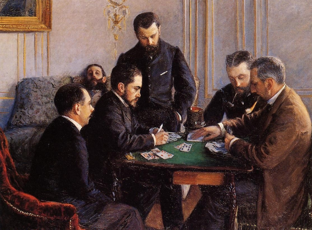 Gustave Caillebotte. Bezique juego