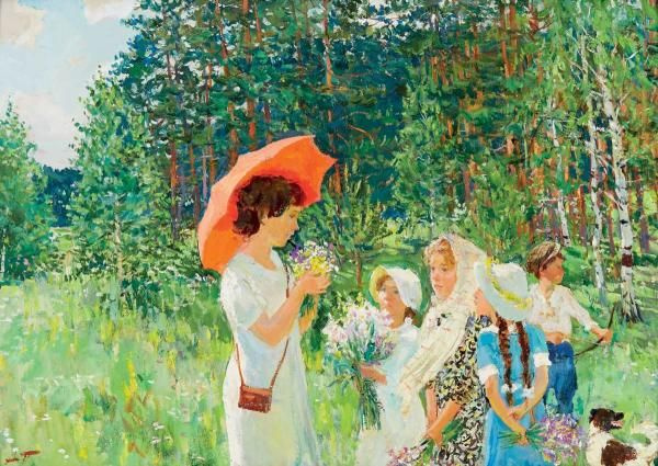 Arkady Alexandrovich Plastov. Botany lesson