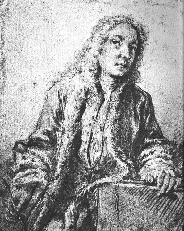 Francois Boucher. Portrait Of Antoine Watteau