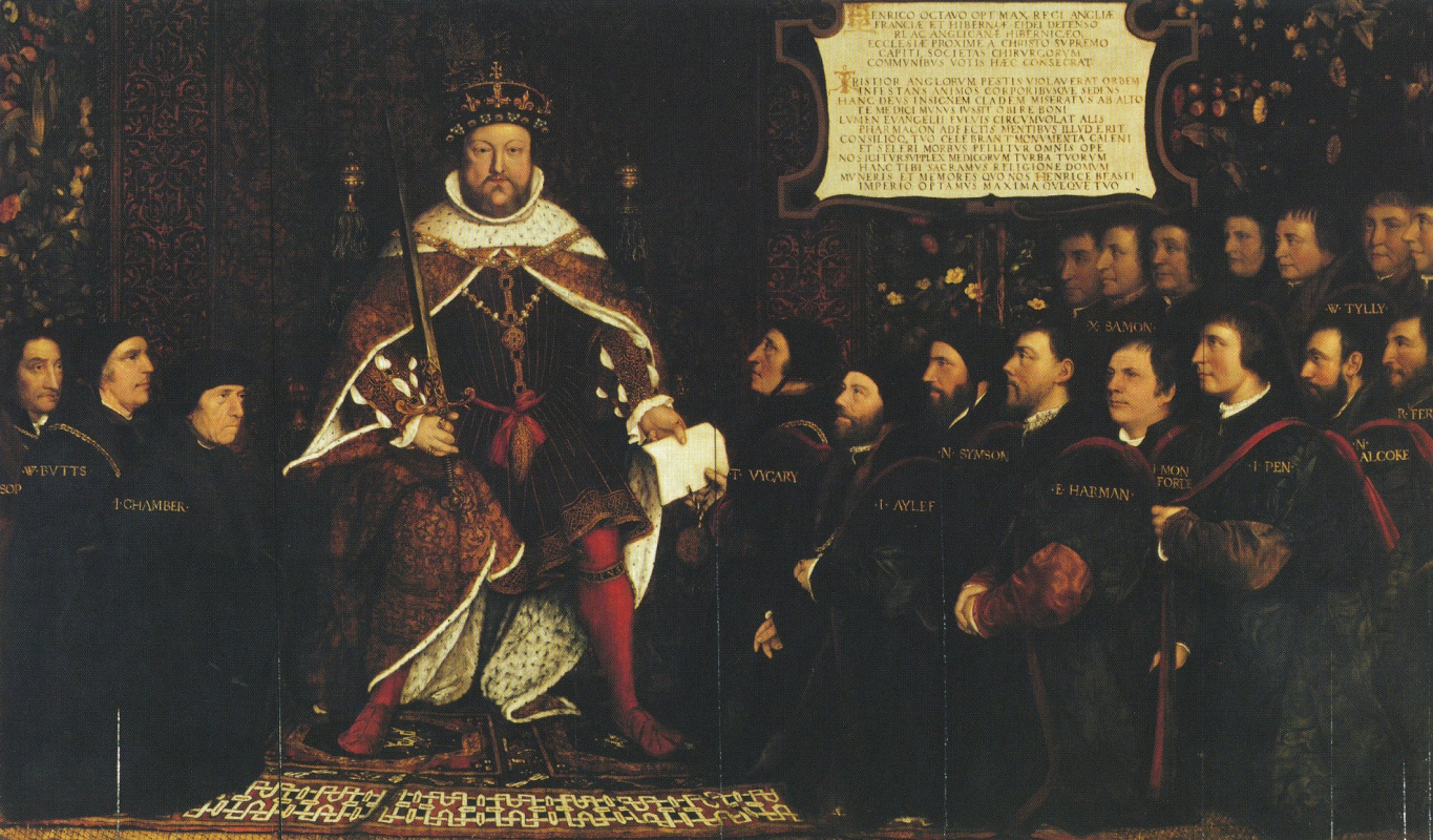 Hans Holbein the Younger. Henry VIII surrounded by doctors