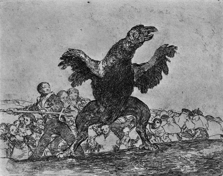 Francisco Goya. The series "disasters of war", page 76: Feeding on the bodies of the vulture