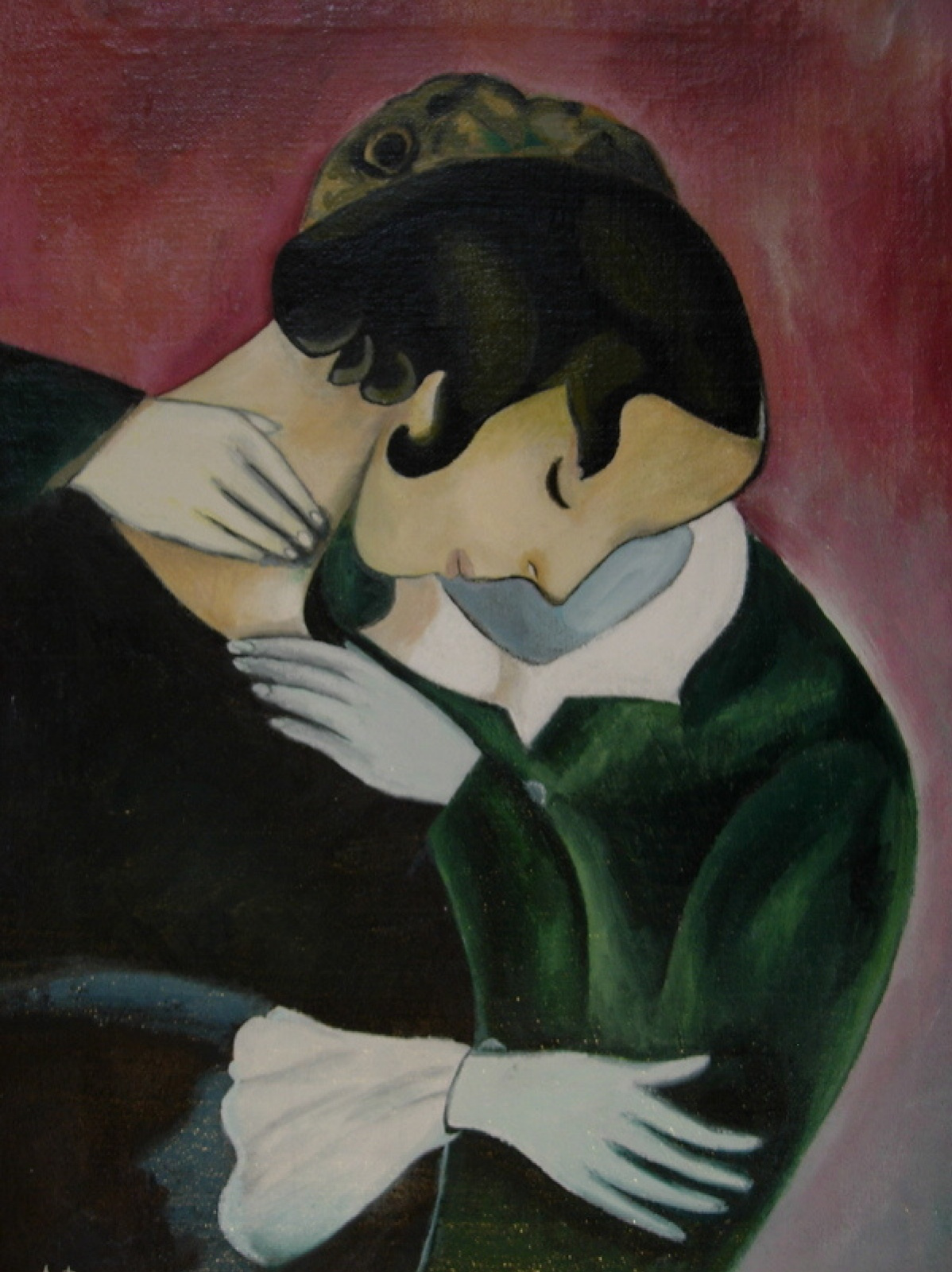 Pink lovers, 1916, 55×69 cm by Marc Chagall: History, Analysis