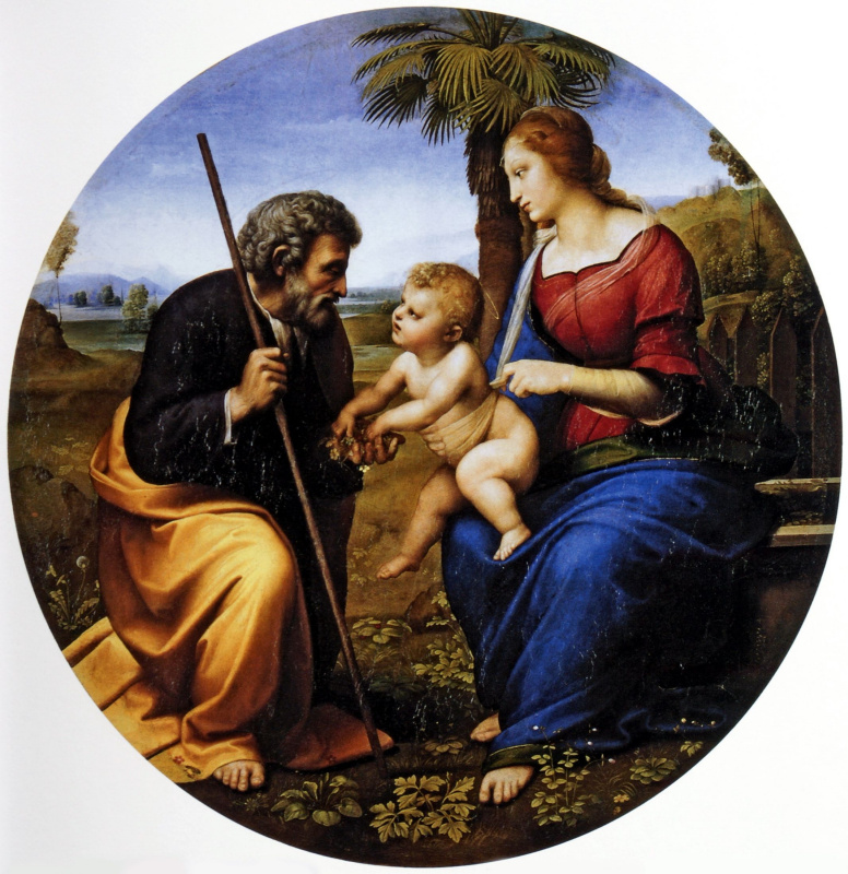 Raphael Sanzio. Holy family under a palm tree (Madonna under a palm tree)